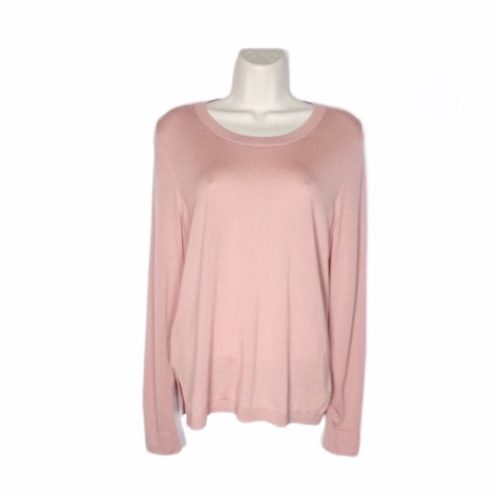 Ann Taylor Salmon Superfine Merino Wool Sweater